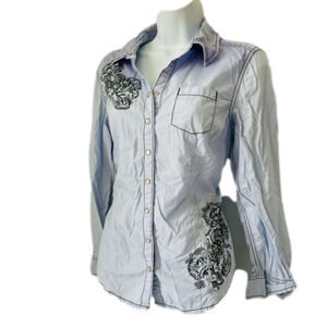 Style & Co • Embroidered Button Down Long Sleeve